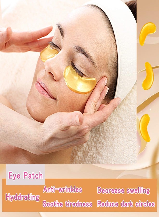 TIRDET 40 Pairs Eye Mask & Lip Mask, 24K Gold Gel Crystal Collagen Under Eye Patches for Dark Circles, Wrinkles and Fine Lines, Bachelorette Party Favors Adults Accessories, Galentines Day Gifts - Image 4